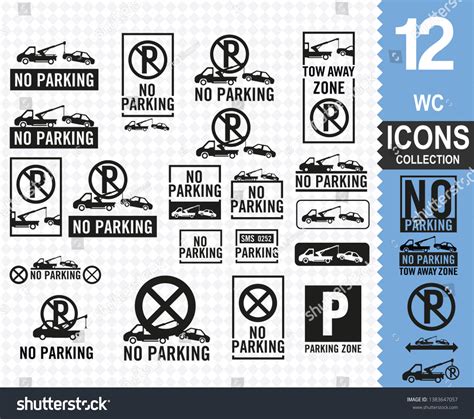 No Parking Signs Collection Vector 30 Stock Vector (Royalty Free ...