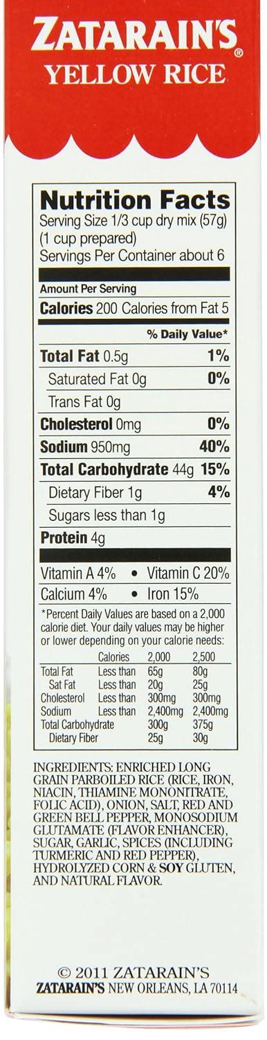 yellow rice nutrition