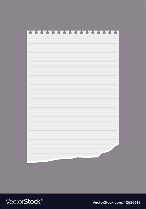 Lined notebook paper with torn edge Royalty Free Vector