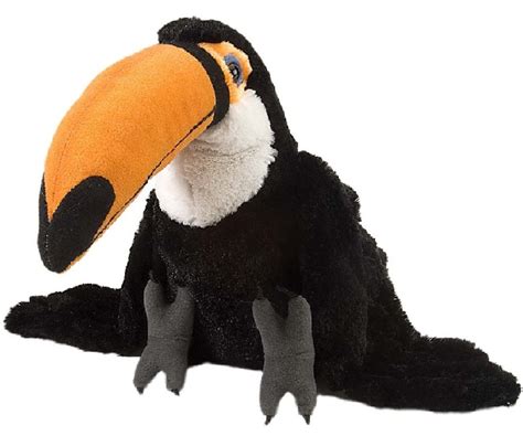 Wild républic 10959 peluche oiseau 32cm toucan noir et blanc