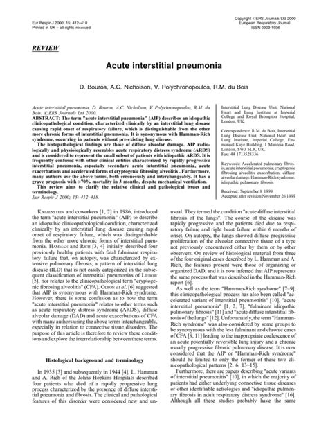 Hamman Rich Syndrome | Pneumonia | Health Sciences