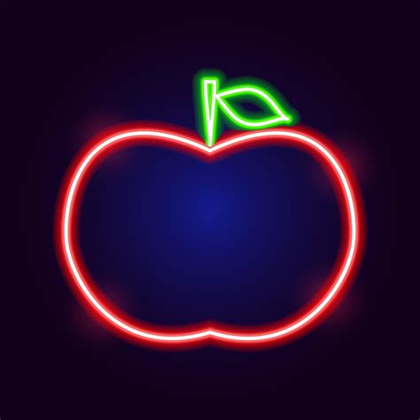 Neon Apple Icon 4977087 Vector Art at Vecteezy