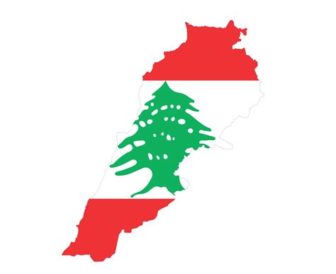 Lebanon Flag National Asia Emblem Map Icon Vector Illustration Abstract ...