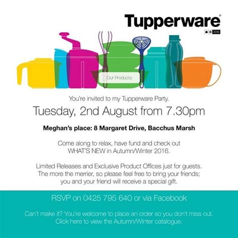 Tupperware Party idea | Party invite design, Tupperware consultant ...