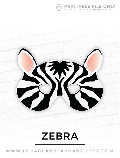 Zebra Printable Animal Mask Halloween Masks Party Mask Costume - Etsy.de