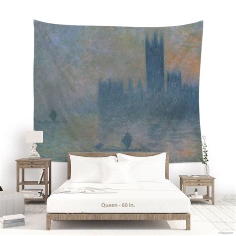 Monet Fog Painting Wall Tapestry London Landscape Printed | Etsy