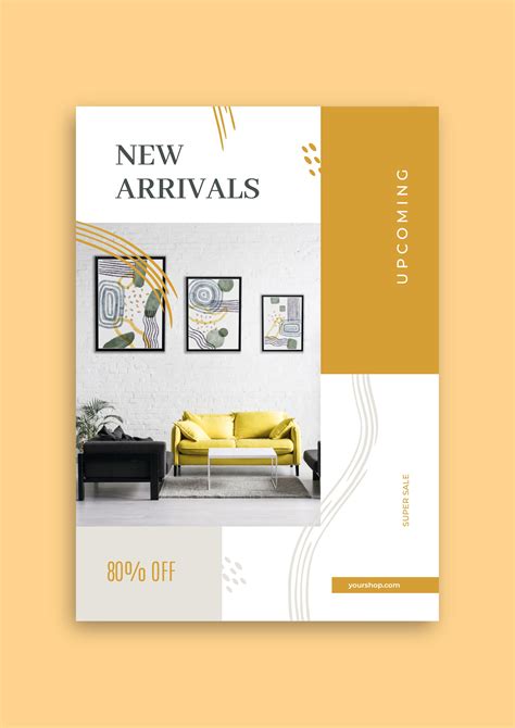 Design this Minimalist New Arrivals Interior Design Shop Flyer template ...