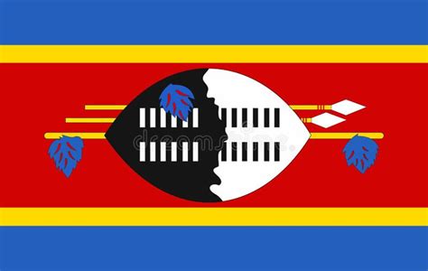 Flag of Swaziland. Realistic Waving Flag of Kingdom of Swaziland. Stock ...