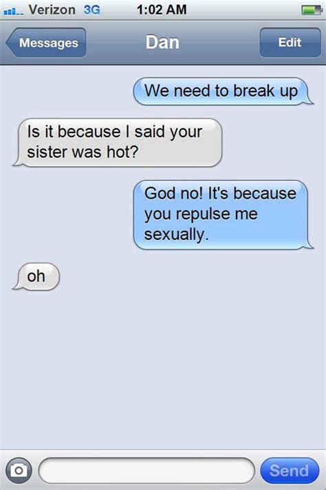 22 Hilarious Break Up Texts | Team Jimmy Joe