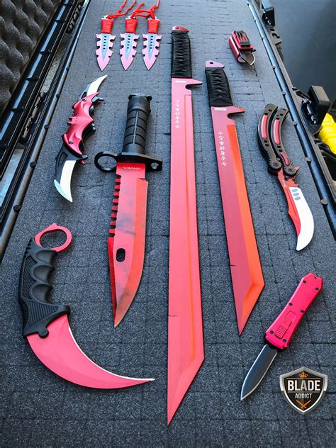 Insane Tactical Red Sword Knife Set | Armas ninja, Cuchillos geniales ...