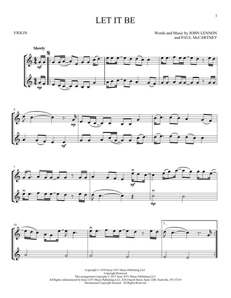 The Beatles "Let It Be" Sheet Music Notes | Download Printable PDF Score 170383