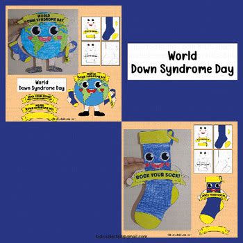 World Down Syndrome Day Activities Bulletin Board Coloring Cut and Paste Socks