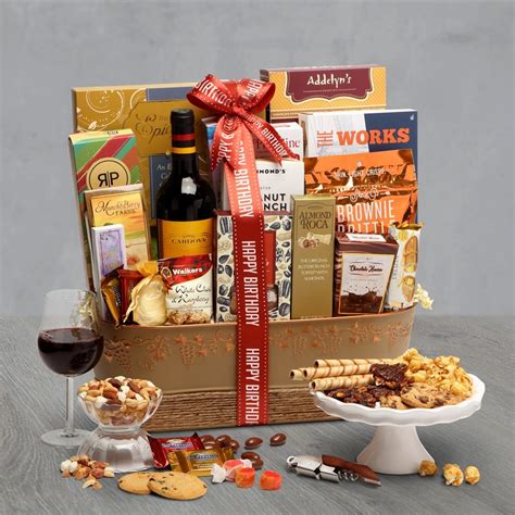 Buy our happy birthday wine delights gift basket at broadwaybasketeers.com