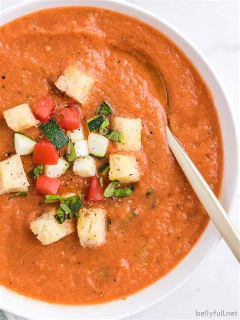 Gazpacho Recipe {with grilled vegetables}- Belly Full