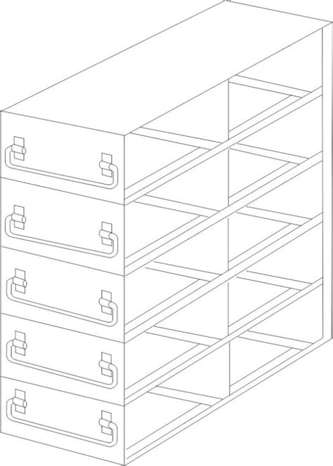 Upright Freezer Drawer Rack for 100-Place Slide Boxes | 2 Deep x 5 High | 10 Boxes Total ...