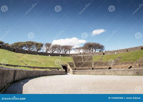 View of the Amphitheatre in Pompeii Italy Stock Photo - Image of rome, theater: 164483488