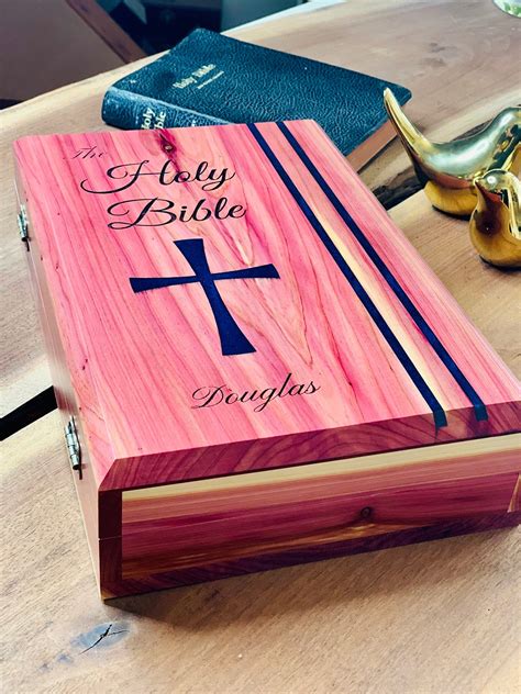 Cedar Bible Box 12 / Epoxy Inlaid Custom Box/Engraved/ | Etsy