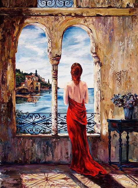 Serene In Red - Karen Stene - Artist Oil Painting App, Canvas Painting ...