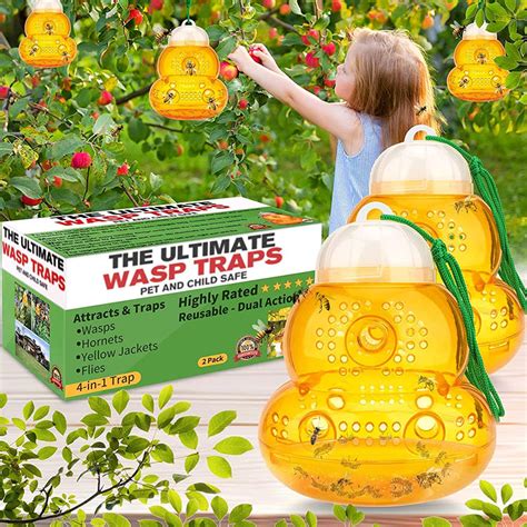 Wasp trap outdoor hanging deterrent insecticide