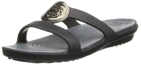 crocs Womens Women's Sanrah Circle Sandal,Black/Charcoal,6 M US. Slide ...