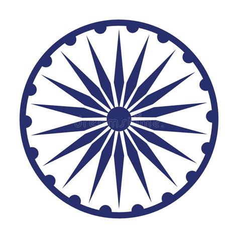 Ashoka Chakra Symbol Icon Cartoon Stock Vector - Illustration of chakra ...