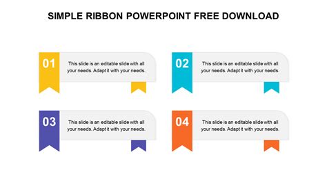 Multicolor Simple Ribbon PowerPoint Free Download Now