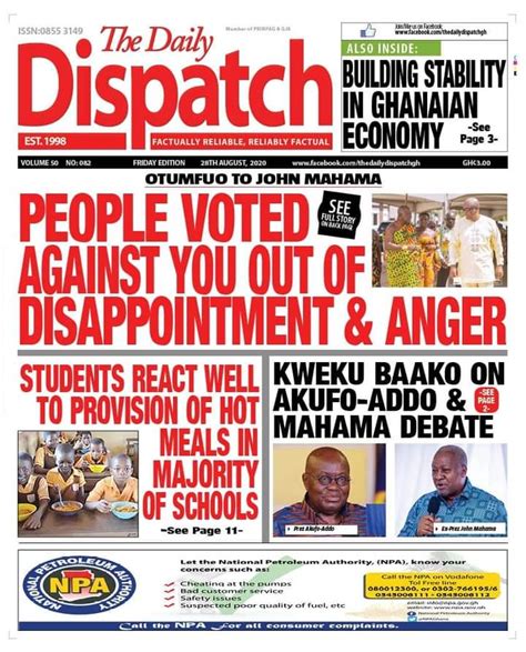 Newspaper Headlines Of Today: Friday, August 28, 2020 - Broadcastghana