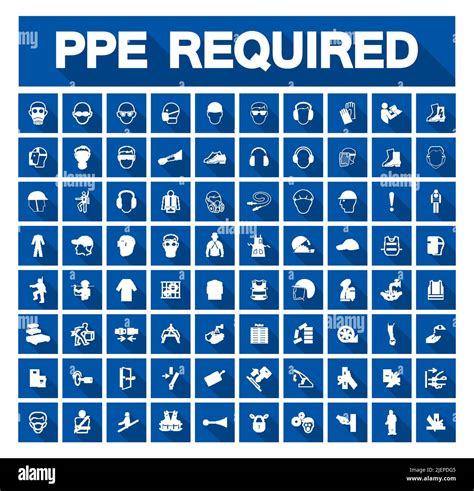 Required Personal Protective Equipment (PPE) Symbol,Safety Icon Stock ...