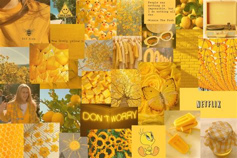 Yellow Aesthetic Wallpaper Collage Laptop Find Over 1 - vrogue.co
