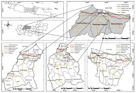 Map and orientation of Kabupaten Pemalang, Pekalongan and Batang ...