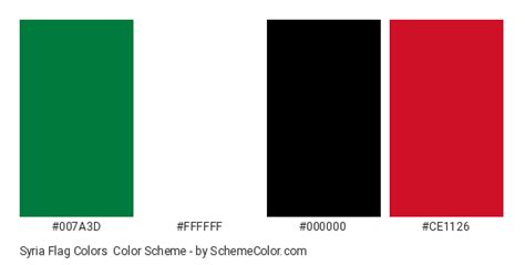 Syria Flag Colors » Country Flags » SchemeColor.com