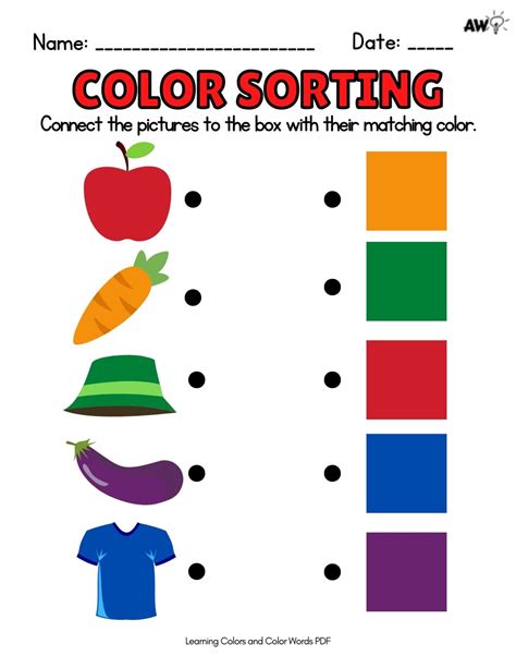 Matching Colors Worksheets - Pre-k - Academy Worksheets