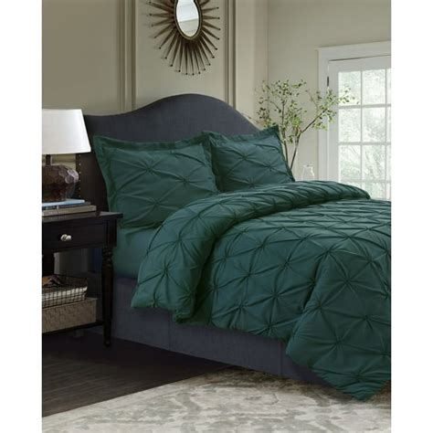 Sydney Pintuck Oversized Duvet Cover Set King Teal - Walmart.com ...