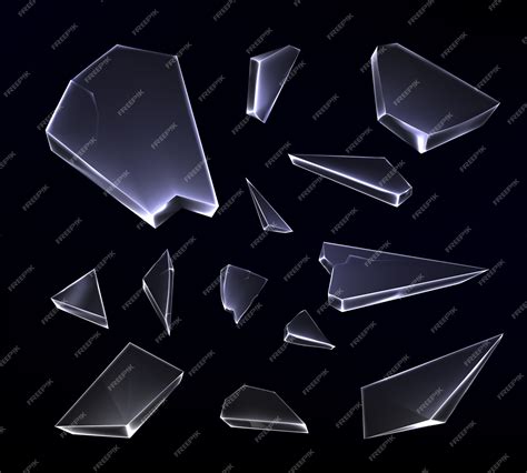 Premium Vector | Realistic glass shard pieces