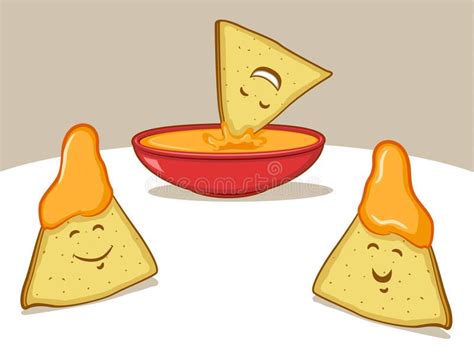 Nachos Cartoon. Illustration of smiling tortilla chips and dip , #Aff, #Illustration, #Cartoon ...