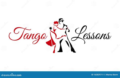 Tango Dancing Couple Man and Woman Vector Illustration, Logo, Icon for Dansing School, Party ...