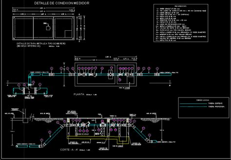 Installation Detail Of Connection And Water Meter DWG Detail for ...