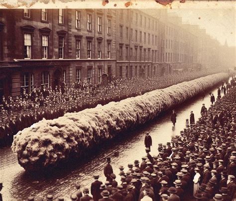 On this day in 1851 the world's largest battered sausage was displayed ...