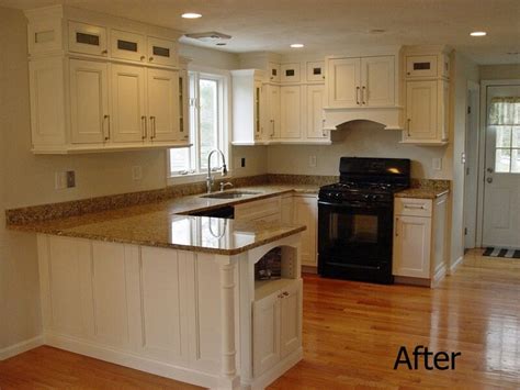 Kitchen cabinet reface. Went from oak cabinets to white cabinets with ...