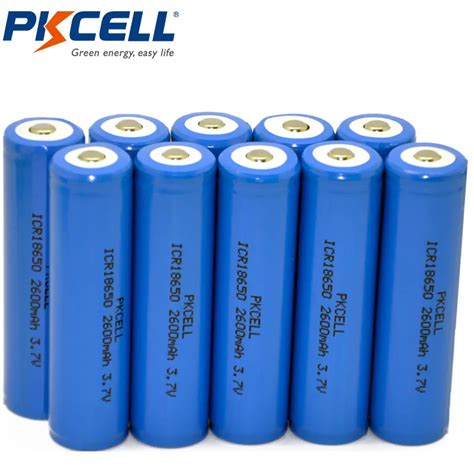 10 Pcs/lot PKCELL 18650 batterie 2600 mah 3.7 v Li ion batterie ...