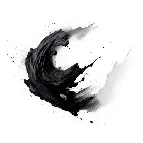 Premium AI Image | Abstract Black Photoshop Brush on Plain White Background