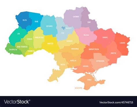 Ukraine political map of administrative divisions Vector Image