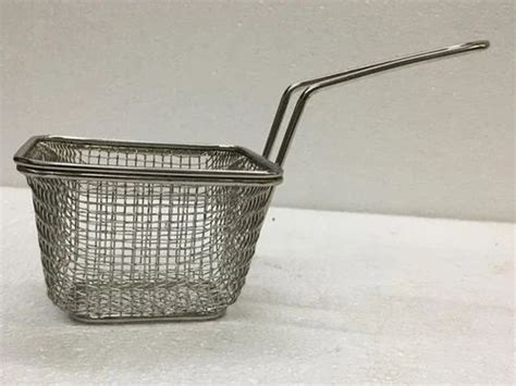 SS202 Silver Stainless Steel Single Handle Basket, For Kitchen, Size ...