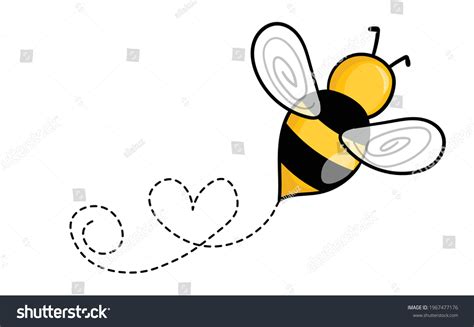 Cartoon Bee Mascot Small Bee Flying Stock Vector (Royalty Free ...