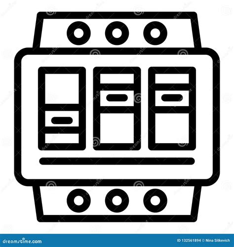 Electric Switchboard Icon, Outline Style Vector Illustration | CartoonDealer.com #132561894