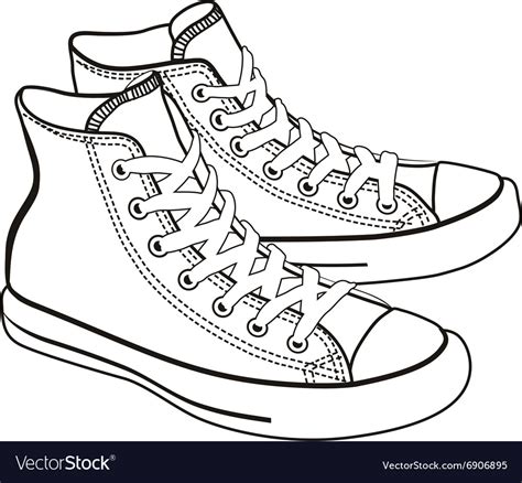 Isolated cartoon sneakers lineart Royalty Free Vector Image