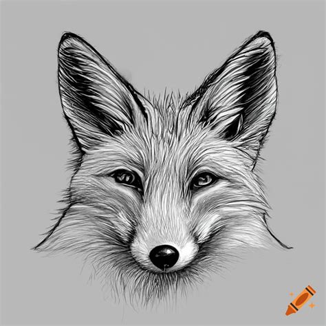 Minimalist fox portrait with bold lines on Craiyon