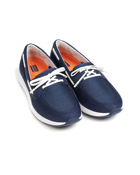 Swims Mens Navy Breeze Wave Boat Shoes