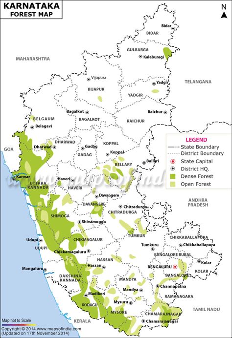 Forest Map of Karnataka