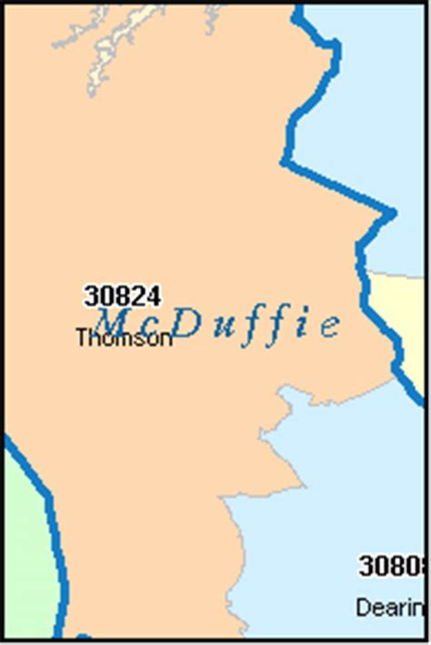 MCDUFFIE County, Georgia Digital ZIP Code Map